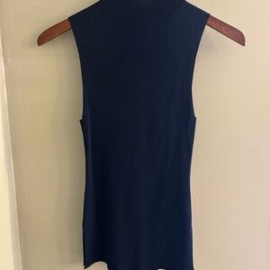 Everlane Mock Neck Navy Top NWT